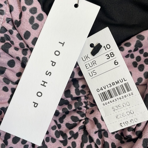 TOPSHOP animal print purple black snap scrunch bodysuit strap tank top US size 6 - Picture 12 of 12